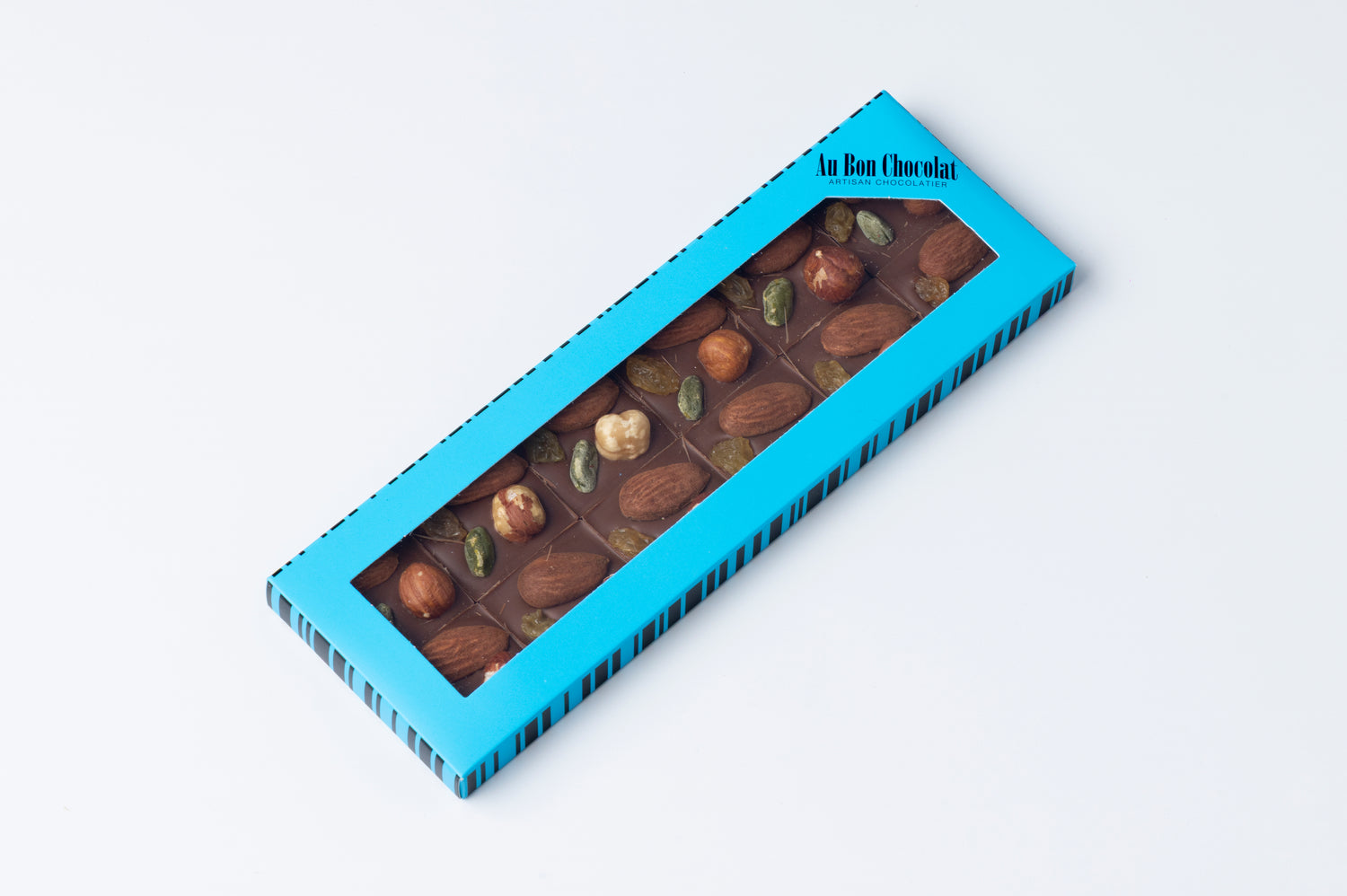Carrés mendiants chocolat au lait 12 pièces