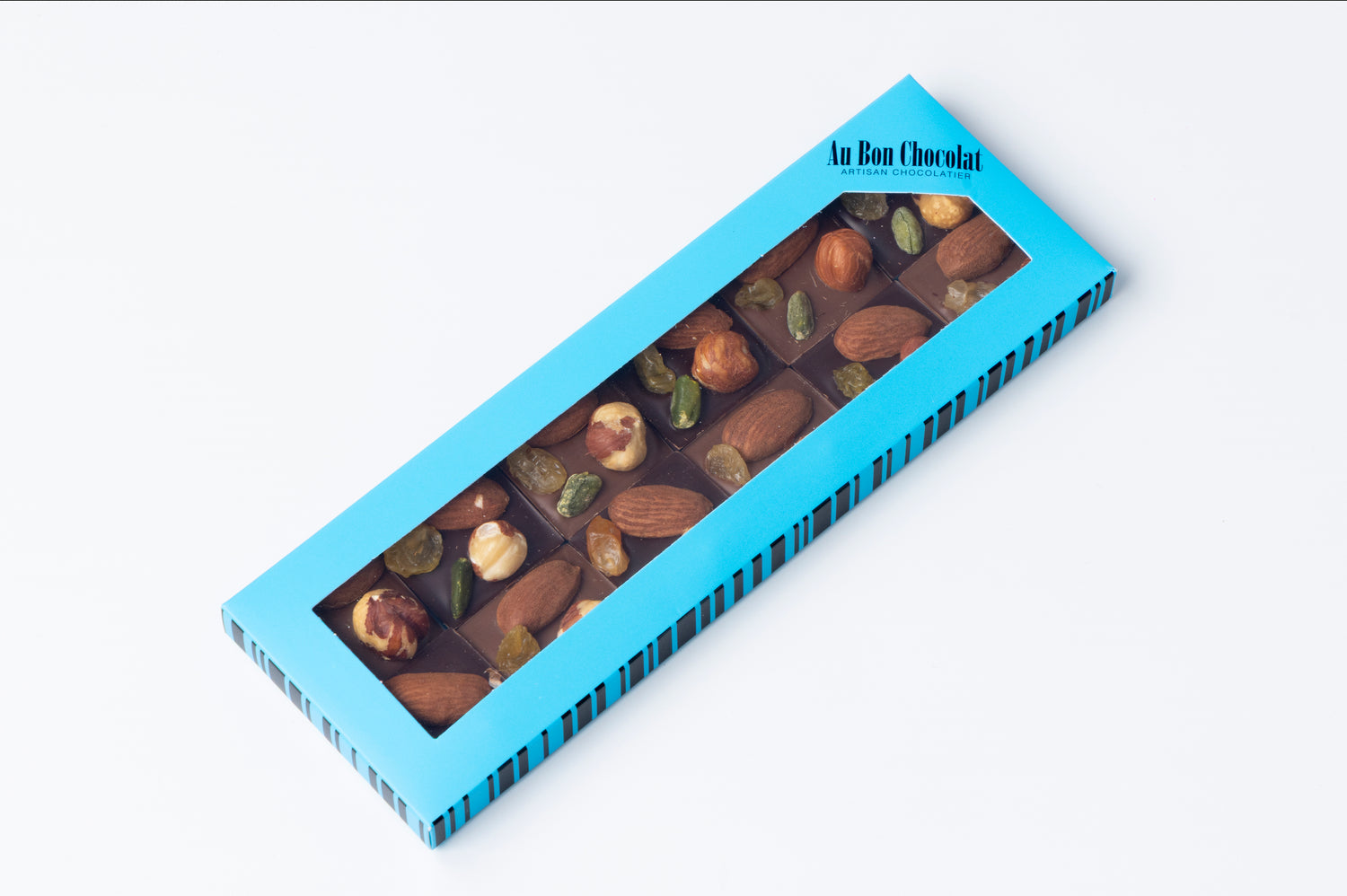 Carrés mendiants chocolat noir et chocolat au lait 12 pièces