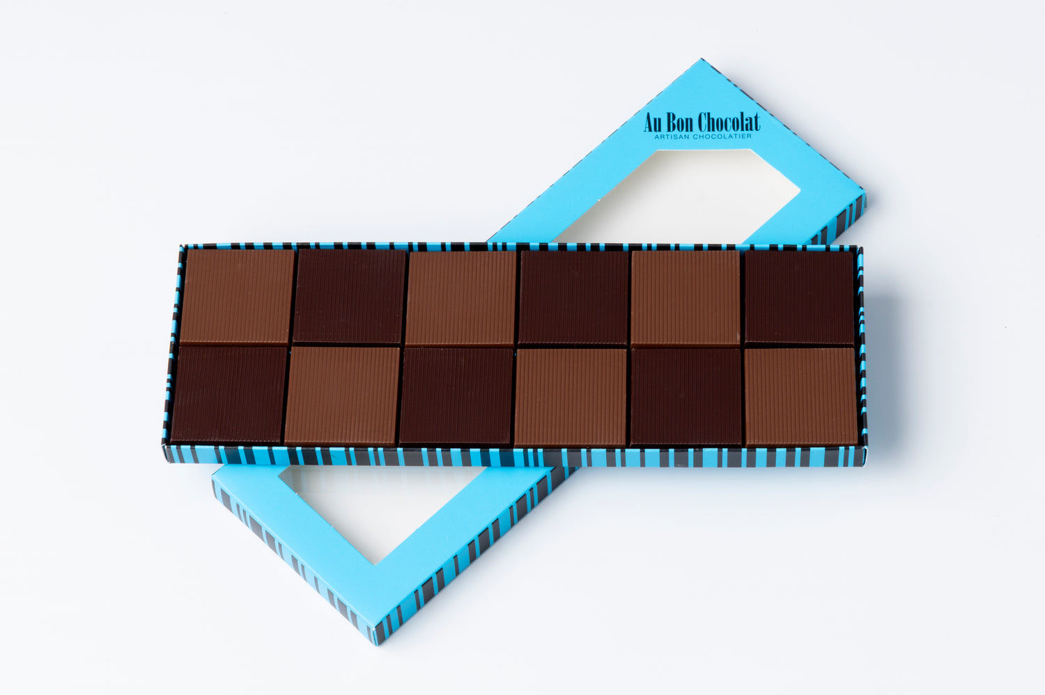 Carrés natures chocolat noir et chocolat au lait 24 pièces